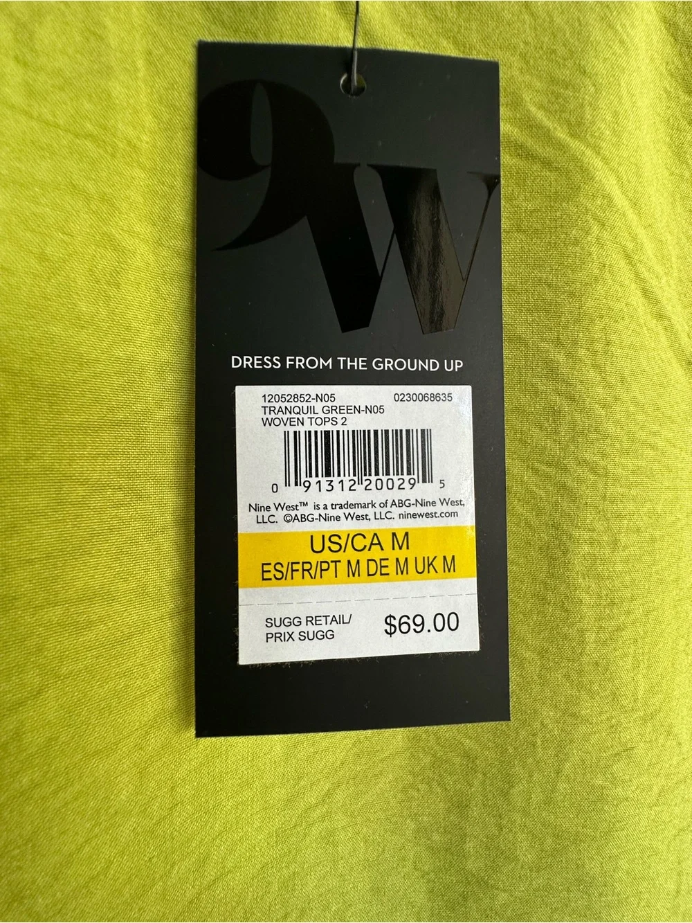 MSRP $69 Nine West Olive Green One-Shoulder Tank with Buckle - Picture 5 of 5